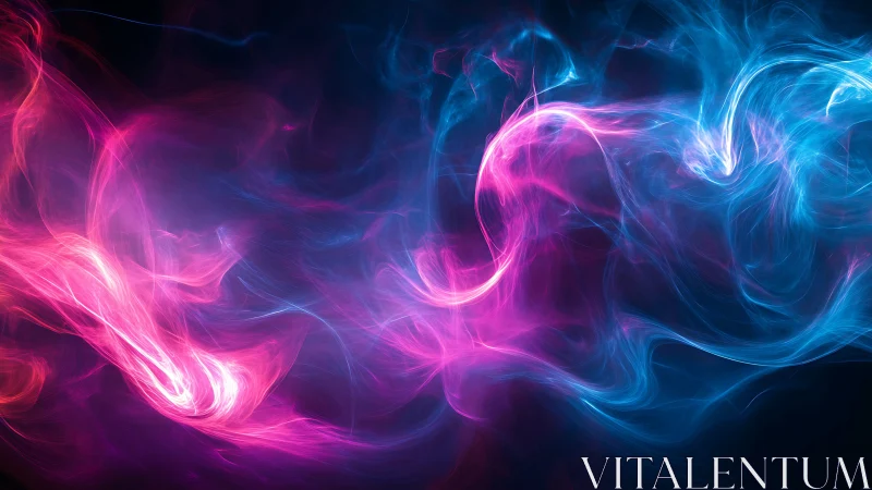 Neon magenta and cyan energy streams on deep cosmic backdrop.