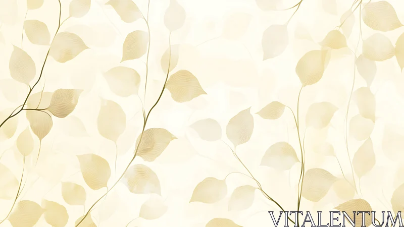 Golden translucent leaves drift across soft ivory field.