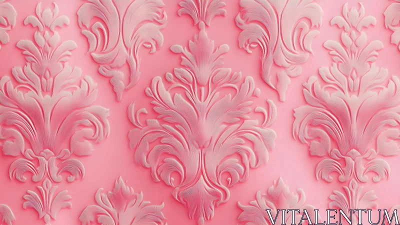 Baroque blossoms in whipped strawberry frosting relief.