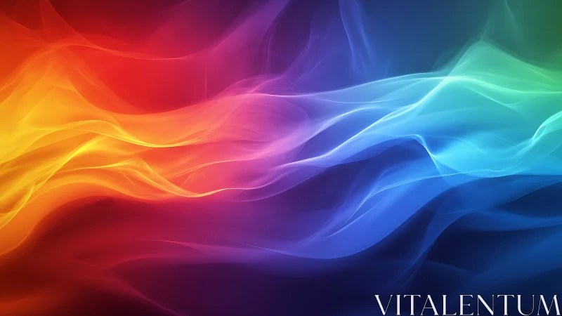 Fluid spectrum waves form luminous abstract color gradient