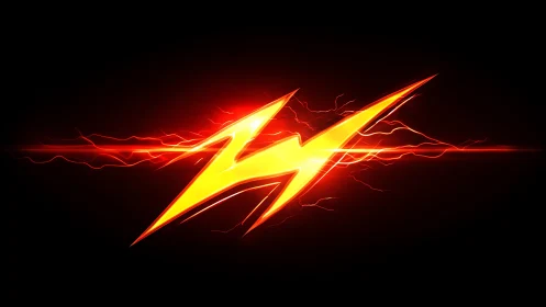 Electric blaze emblem slices through obsidian night sky.