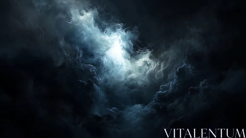 Luminous opening forms within dense dark digital clouds