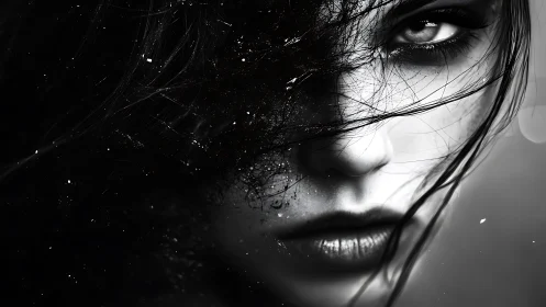 Glimmering monochrome portrait reveals a stormy, tender gaze