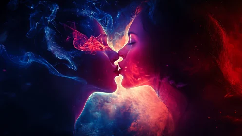 Neon Breath: Electric Kiss Between Dimensions.