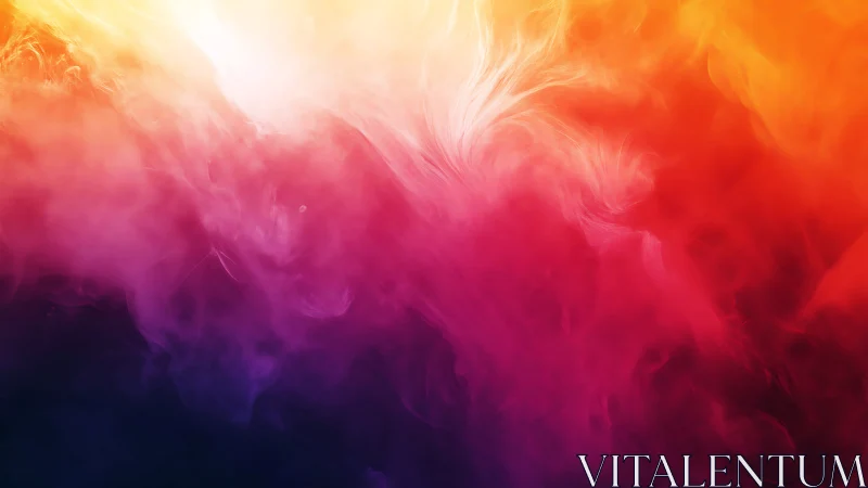 Vivid swirling gradient of warm and cool color clouds.