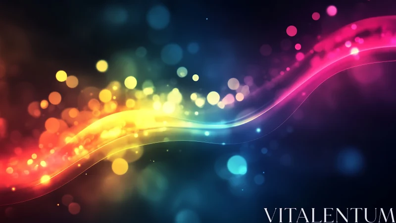 Colorful light river drifting through a dreamy night sky.