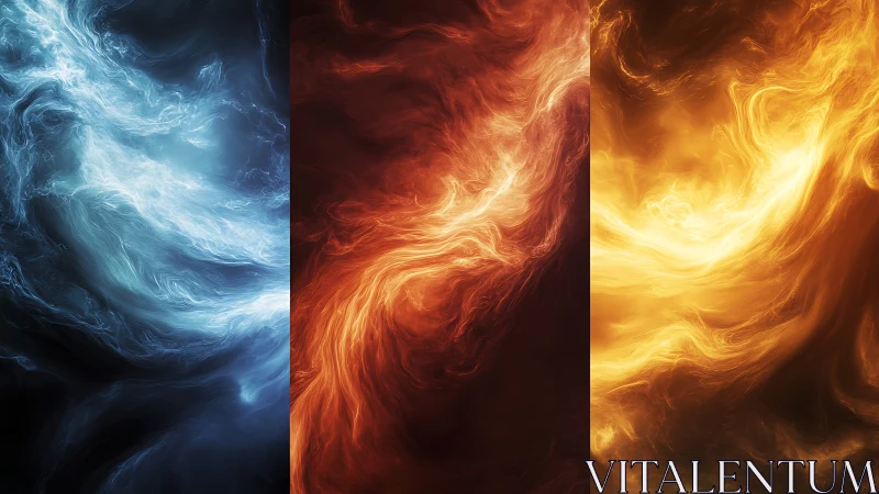 Three Elemental Forces: Fire, Ice, and Light Dance Together.