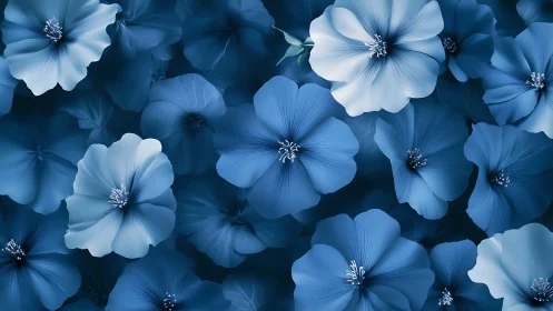 Blue Floral Composition with Delicate White Accents.