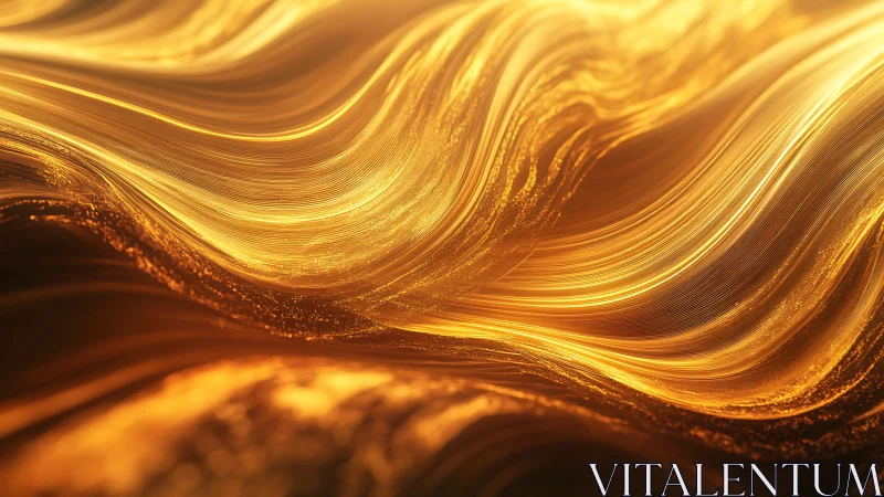 Golden fluid light waves form dynamic abstract motion field