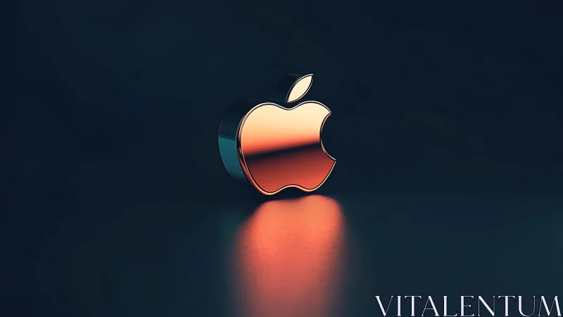 Apple's Iconic Logo Glows with Warm Elegance.