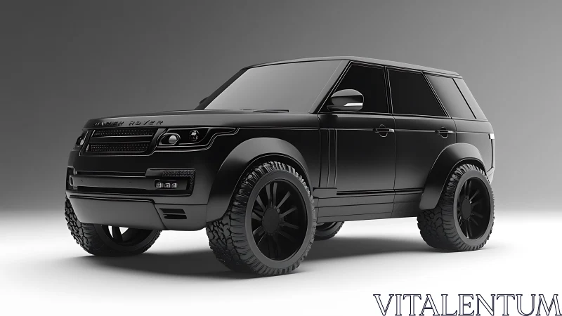 Matte black SUV concept with oversized off-road wheels