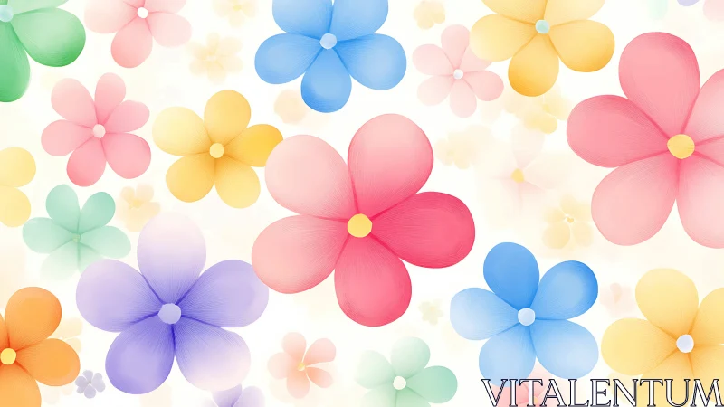 Vibrant Floral Garden with Soft Gradient Blooms
