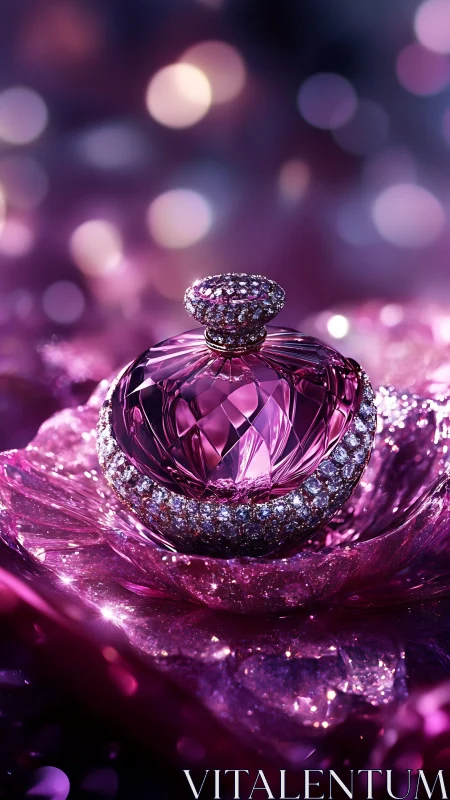 Crystal perfume flacon crowns jeweled violet blossom