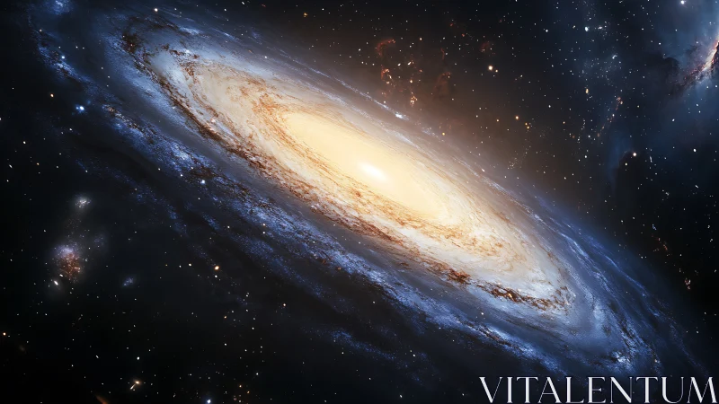 Spiral galaxy core glows within dense starfield. Period.