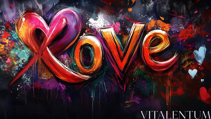 Luminescent Typographic Composition with Polychromatic Gestural Abstraction.