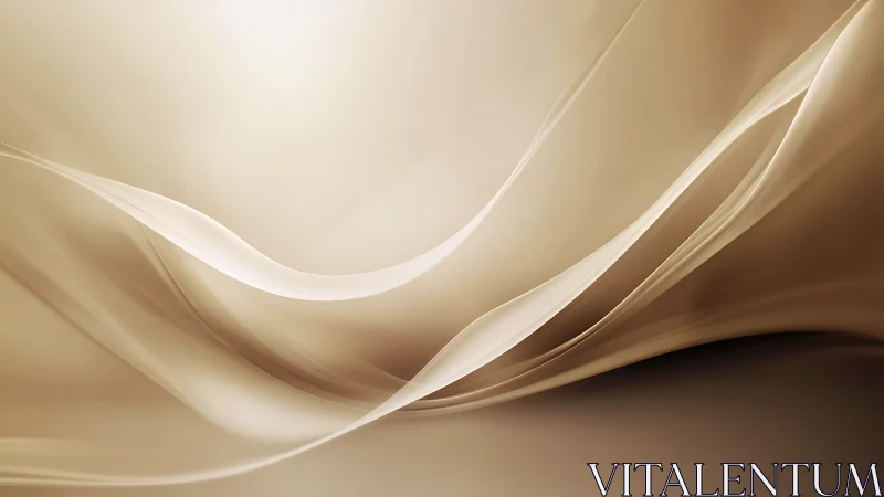 Soft golden waves of abstract light flow in calm harmony