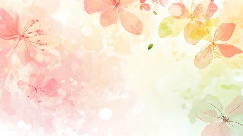 Watercolor Floral Composition with Translucent Botanical Forms.