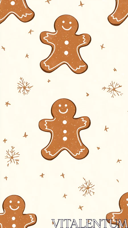Digital pattern of stylized gingerbread cookie silhouettes.