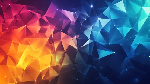 Glowing geometric colors drifting from warm sunset to cool night.