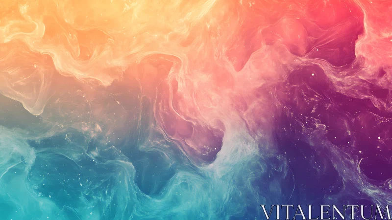 Nebulous color swirls in dreamy cosmic gradient field.