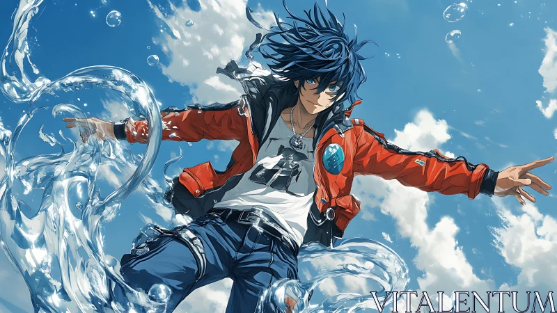 Sky-dancing water mage bends clouds into liquid ribbons