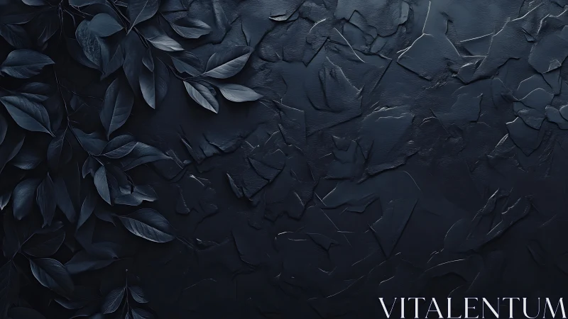 Midnight foliage drifting across charcoal plaster dreams.