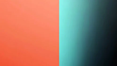 Two panel gradient split in coral and teal tones.