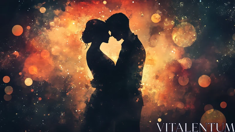 Two Souls Embrace in Golden Light and Warmth