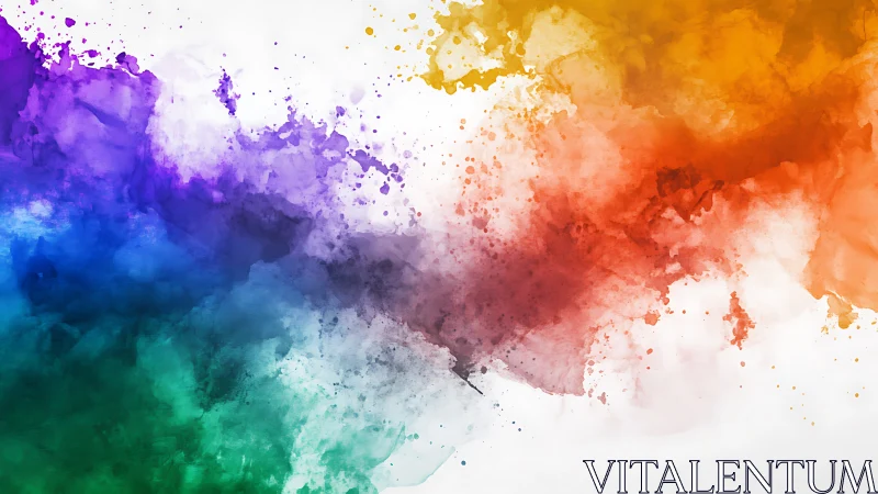 Vibrant watercolor spectrum splash across white canvas.