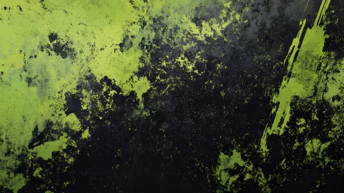 Grunge Green and Black Abstract Texture with Bold Brush Strokes.