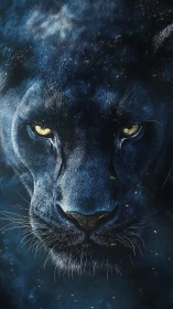 Nocturnal Felid Portraiture with Aureate Ocular Luminescence.