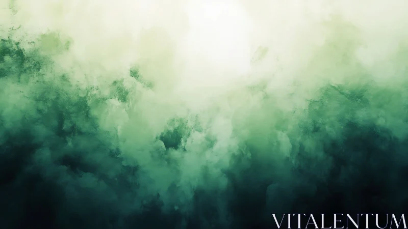 Diffuse emerald cloudscape with soft radial light gradient