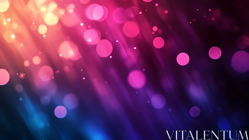 Vibrant bokeh light streaks in neon gradient background.