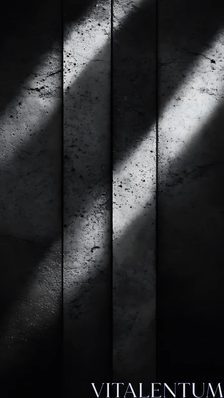 Concrete panels with diagonal light and stark contrast.