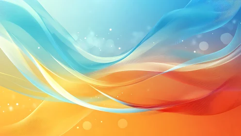 Fluid color waves blend warm orange and cool cyan gradients.