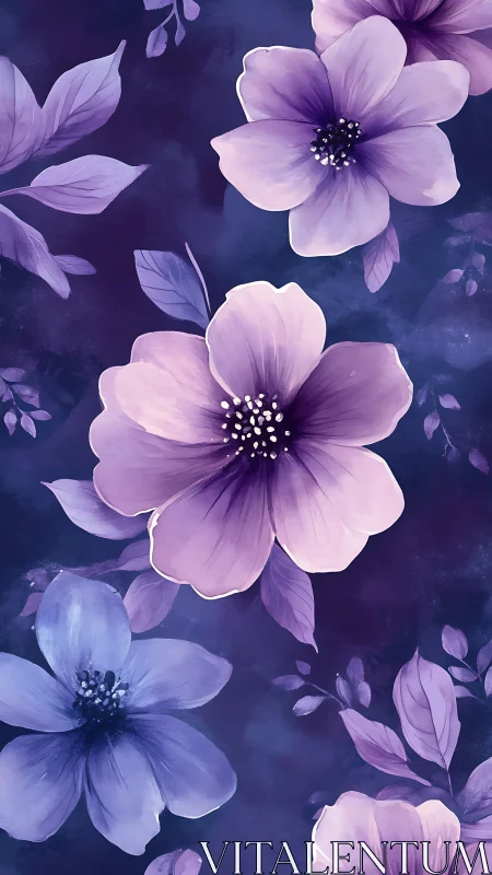 Ethereal Floral Composition with Layered Botanical Elements.