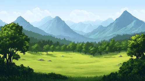 Soft morning light settles gently over a peaceful valley