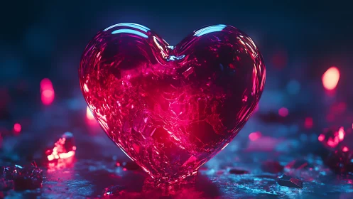 A glowing crystal heart radiates love and wonder.