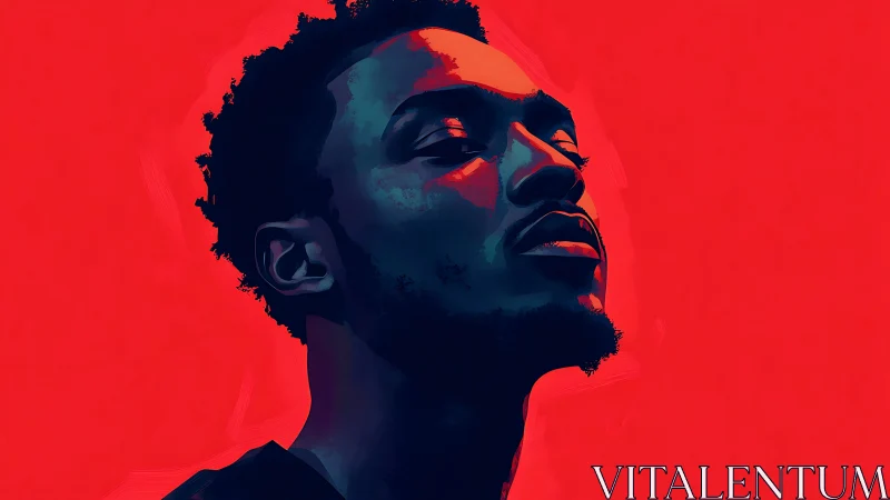 Chromatic portrait under high-contrast complementary lighting.