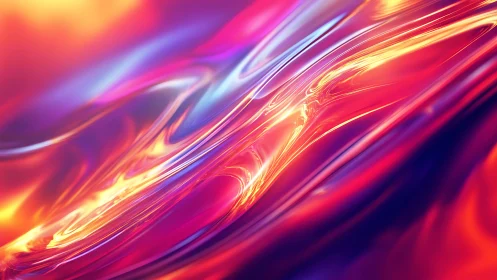 Luminous chromatic waves flow through molten neon dusk.