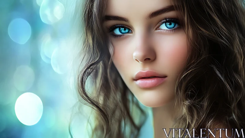 High-fidelity digital portrait with iridescent bokeh field.