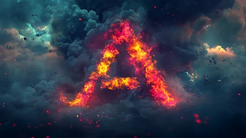 Volumetric explosion with triangular fire geometry and particle scatter.