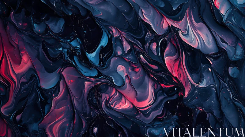 Chromatic fluid abstraction explores neon magenta and cyan flows