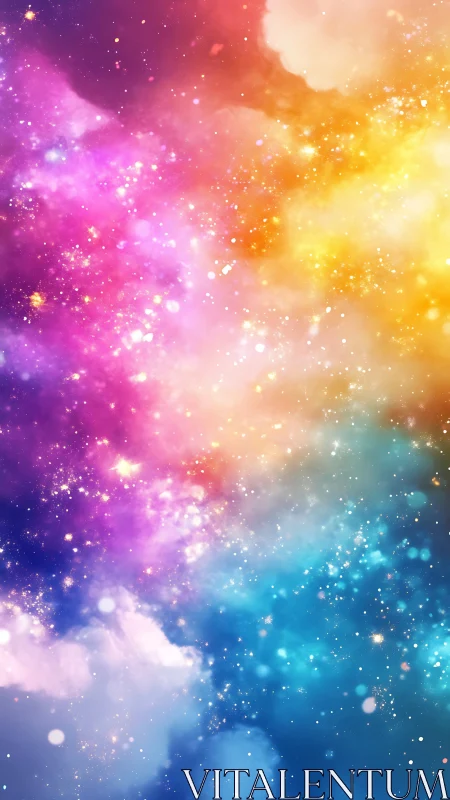 Prismatic starcloud carnival drifting through cosmic cotton.