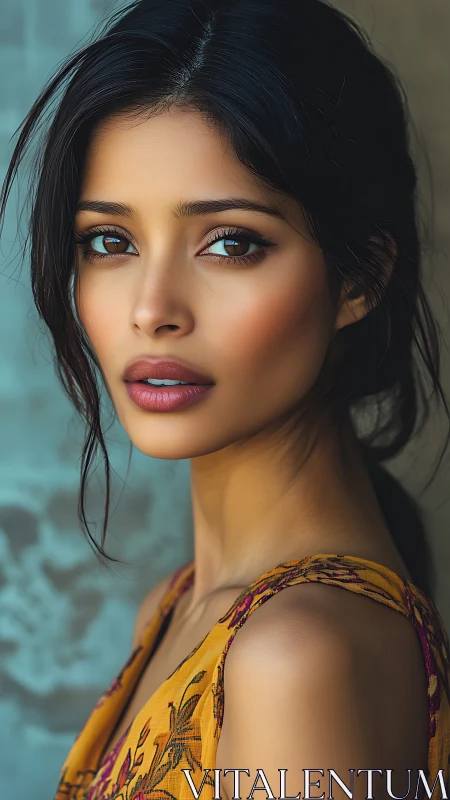 Sunlit portrait of a thoughtful woman in golden tones.