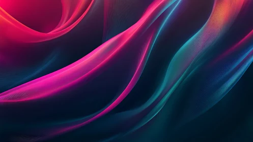 Glowing neon ribbons drift gently across a deep twilight sky