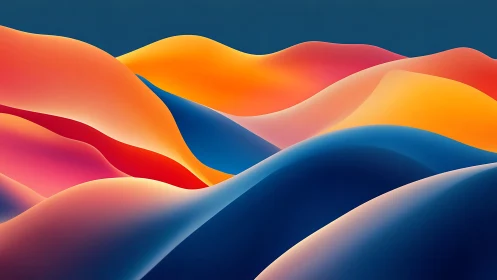 Gentle neon waves glowing like a cozy sunset dream.