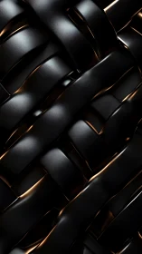 Black metallic weave forms seamless abstract surface