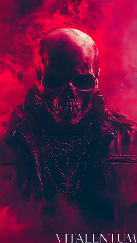 Crimson smoke reimagines a skull knight in molten leather.