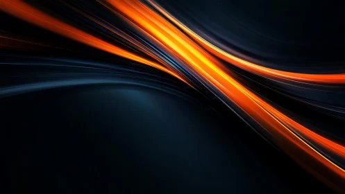 Dynamic Abstract Light Streaks on Dark Background Digital Art.